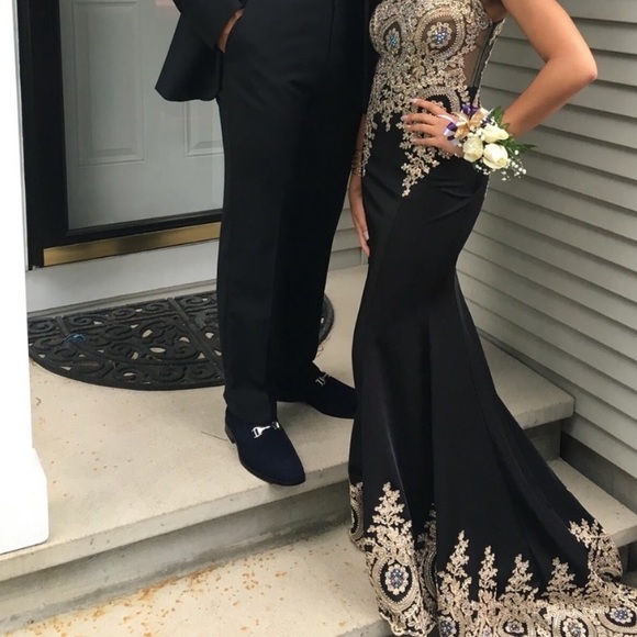 NAVY Blue social occasions by Mon Cheri Gown - Picture 11 of 11